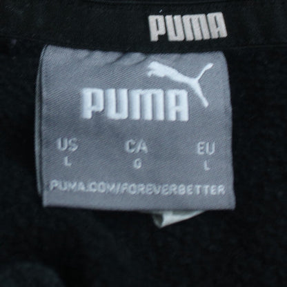 Puma Men's Black Pullover Hoodie L Regular Fit Fleece Sportswear
