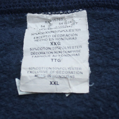 Champion Mens Blue Full Zip Hoodie 2XL Cotton Fleece Sweatshirt