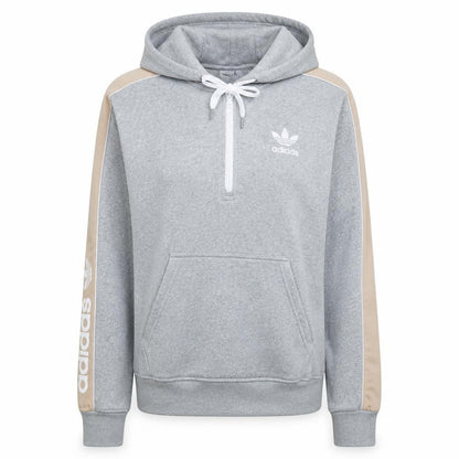Adidas Women's Grey Beige 1/4 Zip Hooded Pullover XS Sweatshirt
