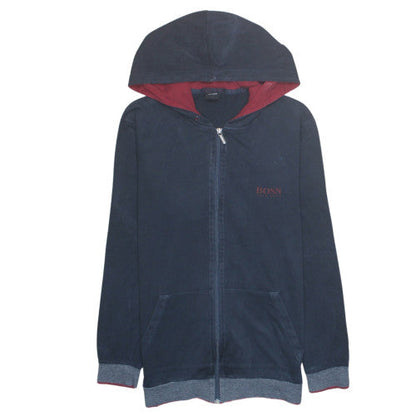 Hugo Boss Men's Blue Full Zip Hoodie Sweatshirt L Cotton Blend