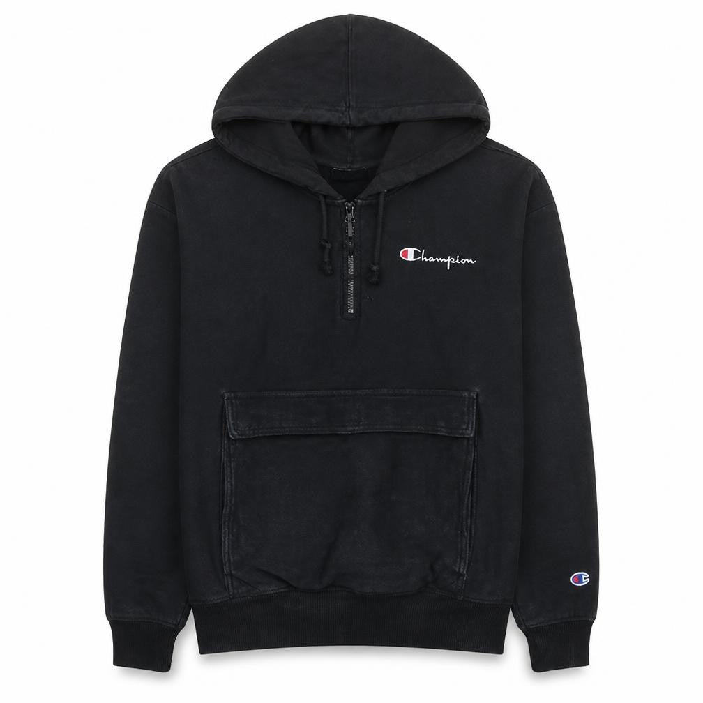 Champion Mens Black Large 1/4 Zip Reverse Weave Hoodie