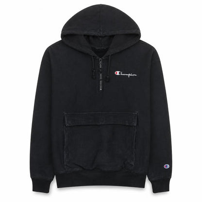 Champion Mens Black Large 1/4 Zip Reverse Weave Hoodie