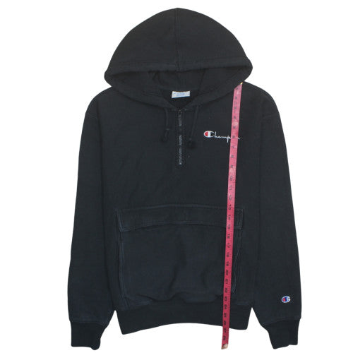 Champion Mens Black Large 1/4 Zip Reverse Weave Hoodie