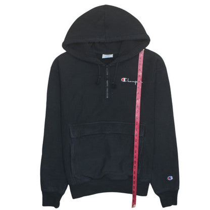 Champion Mens Black Large 1/4 Zip Reverse Weave Hoodie