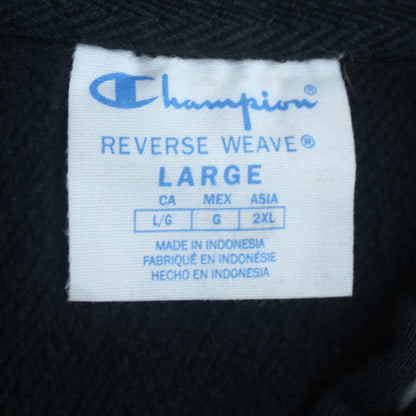 Champion Mens Black Large 1/4 Zip Reverse Weave Hoodie