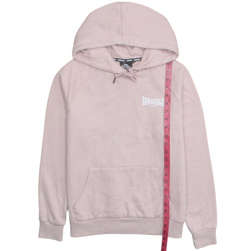 Lonsdale Women’s Pink Pullover Hoodie Size 12 Cotton Blend