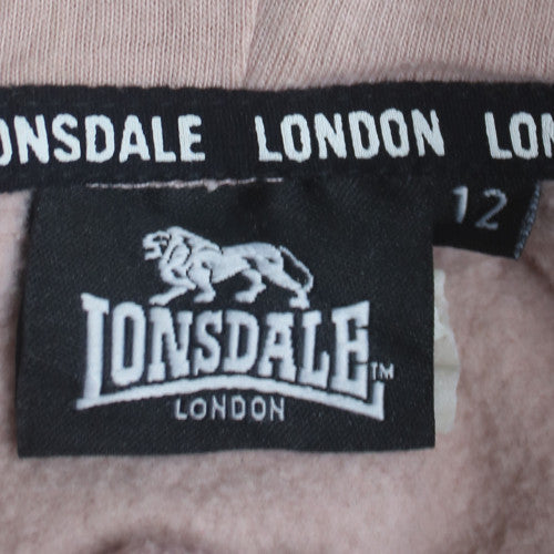 Lonsdale Women’s Pink Pullover Hoodie Size 12 Cotton Blend