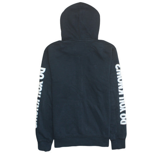 Jordan Air Mens Black Full Zip Hoodie Small Logo Graphic Sweatshirt