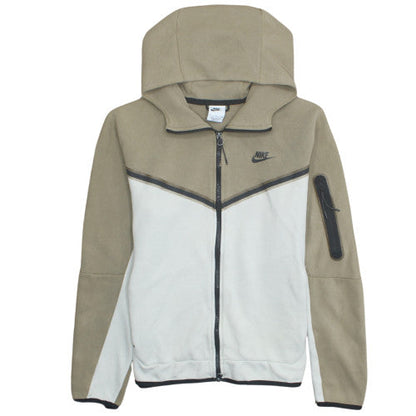 Nike Men's Beige Full Zip Hoodie Size S Cotton Casual Sportswear