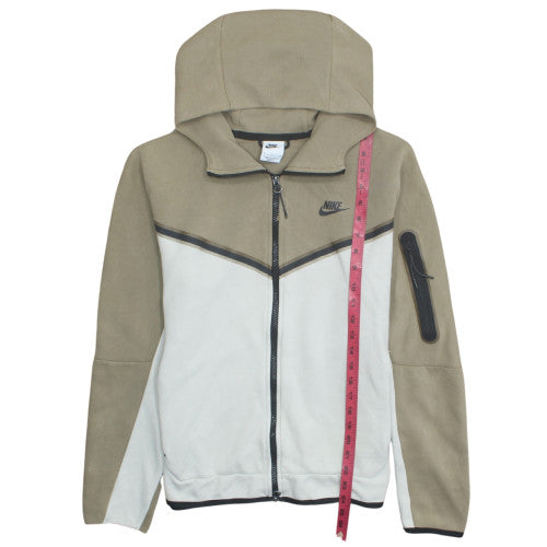 Nike Men's Beige Full Zip Hoodie Size S Cotton Casual Sportswear