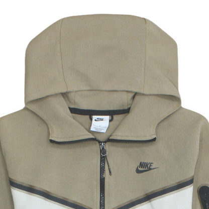 Nike Men's Beige Full Zip Hoodie Size S Cotton Casual Sportswear