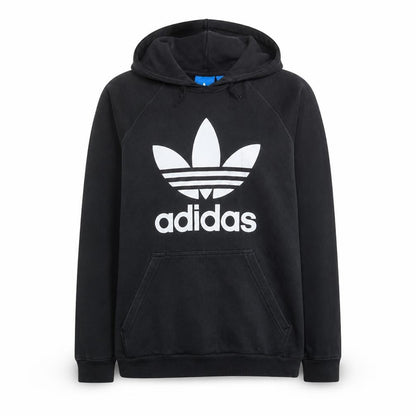 Adidas Womens Black XL Pullover Hoodie with Logo Print