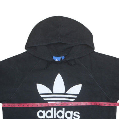 Adidas Womens Black XL Pullover Hoodie with Logo Print