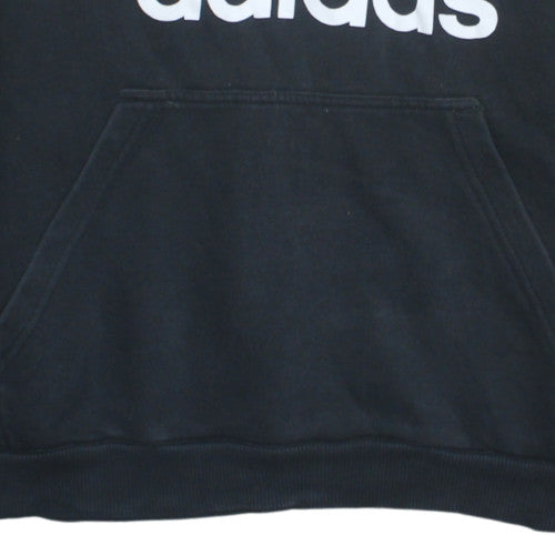 Adidas Womens Black XL Pullover Hoodie with Logo Print