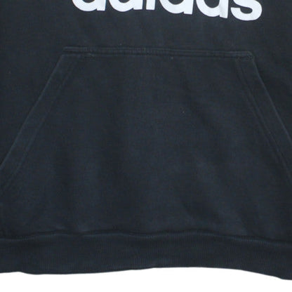 Adidas Womens Black XL Pullover Hoodie with Logo Print