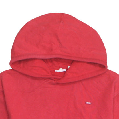 Levi's Men's Red Pullover Hoodie L Logo Fleece Sweatshirt