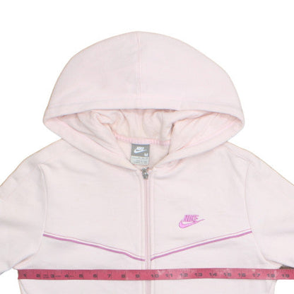 Nike Womens Pink Full Zip Hoodie Medium Cotton Blend Sweatshirt