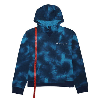 Champion Men's Blue Tie-Dye Pullover Hoodie XL Fleece