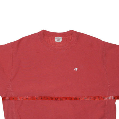 Champion Men's Red Reverse Weave Crew Neck Sweatshirt Large Vintage