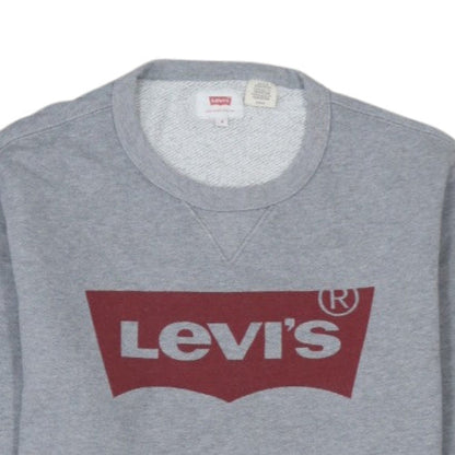 Levi's Men's Grey Logo Crew Neck Pullover Sweatshirt Size S