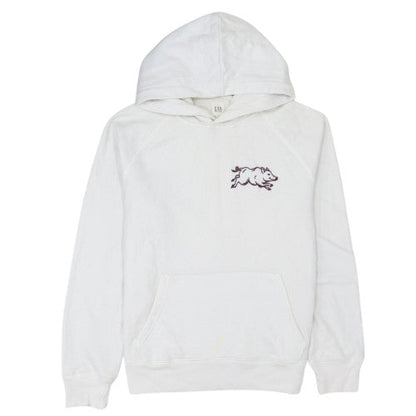 GAP Women White Hooded Pullover Hoodie Size M Cotton Blend