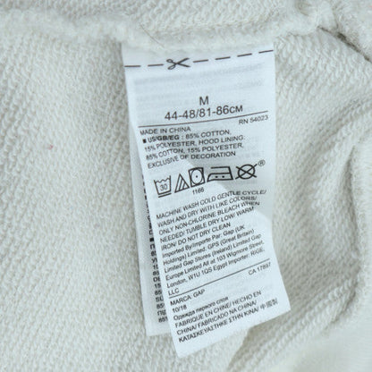 GAP Women White Hooded Pullover Hoodie Size M Cotton Blend