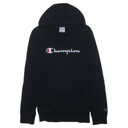 Champion Men's Black Pullover Hoodie 2XL Logo Fleece Sweatshirt