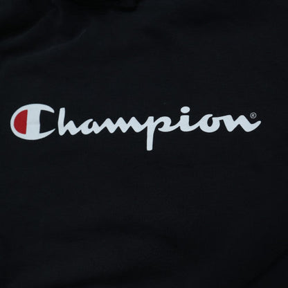 Champion Men's Black Pullover Hoodie 2XL Logo Fleece Sweatshirt