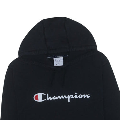 Champion Men's Black Pullover Hoodie 2XL Logo Fleece Sweatshirt