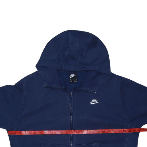 Nike Men's Blue Full Zip Hoodie Size L Fleece Cotton Blend