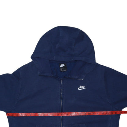 Nike Men's Blue Full Zip Hoodie Size L Fleece Cotton Blend