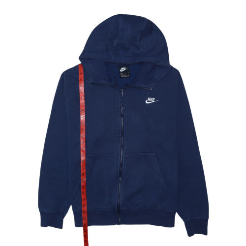 Nike Men's Blue Full Zip Hoodie Size L Fleece Cotton Blend