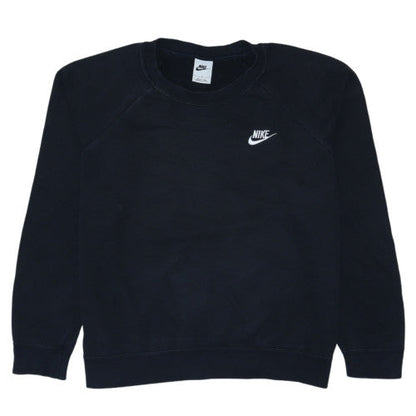 Nike Womens Black L Sweatshirt Crew Neck Pullover Cotton Blend