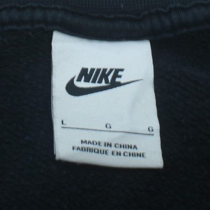 Nike Womens Black L Sweatshirt Crew Neck Pullover Cotton Blend