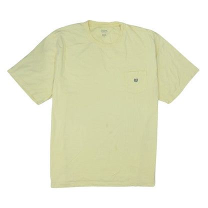 Chaps Men's Yellow Cotton Crew Neck Pocket T-Shirt XXL