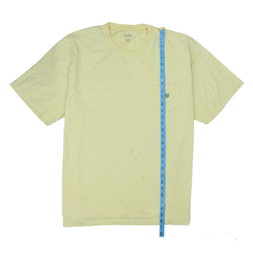 Chaps Men's Yellow Cotton Crew Neck Pocket T-Shirt XXL