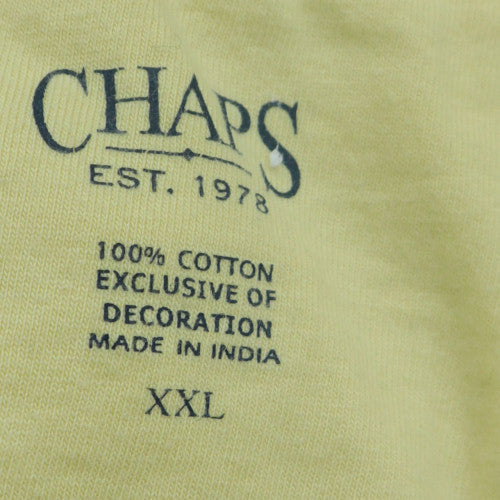 Chaps Men's Yellow Cotton Crew Neck Pocket T-Shirt XXL