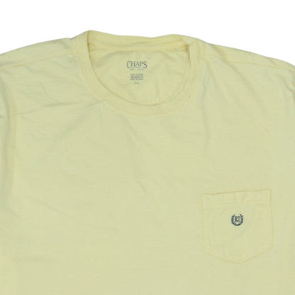 Chaps Men's Yellow Cotton Crew Neck Pocket T-Shirt XXL