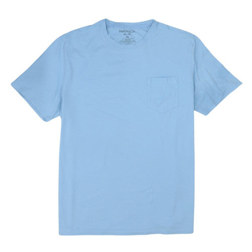 Nautica Men's Light Blue XL Crew Neck Cotton Blend T-Shirt