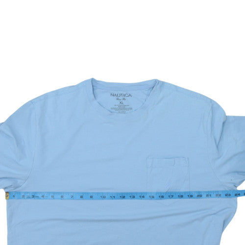 Nautica Men's Light Blue XL Crew Neck Cotton Blend T-Shirt