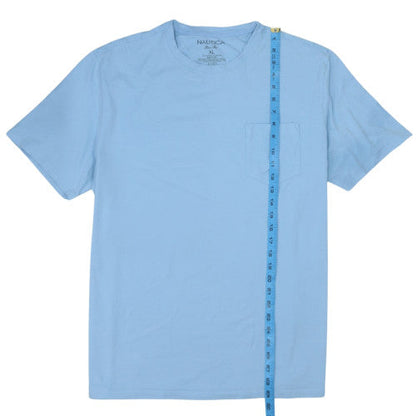 Nautica Men's Light Blue XL Crew Neck Cotton Blend T-Shirt