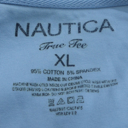 Nautica Men's Light Blue XL Crew Neck Cotton Blend T-Shirt