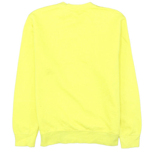 Nike Women Yellow Cotton Blend Crew Neck Pullover Sweatshirt M