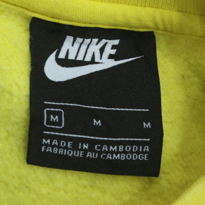Nike Women Yellow Cotton Blend Crew Neck Pullover Sweatshirt M