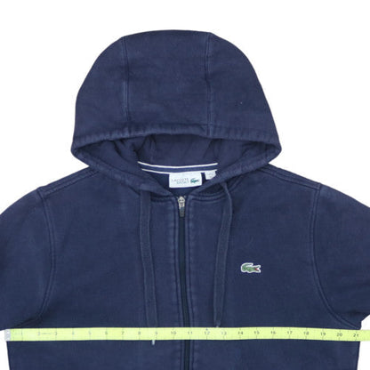 Lacoste Sport Womens Navy Full Zip Hoodie Size L Cotton Blend