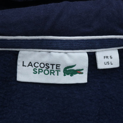 Lacoste Sport Womens Navy Full Zip Hoodie Size L Cotton Blend