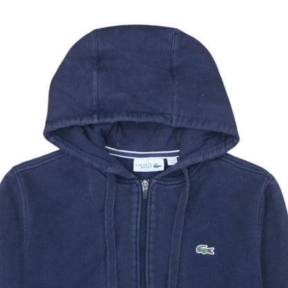 Lacoste Sport Womens Navy Full Zip Hoodie Size L Cotton Blend