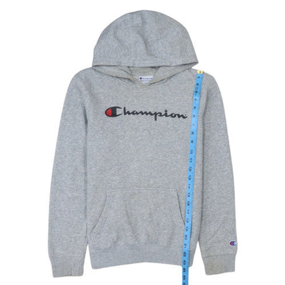 Champion Boys Grey Pullover Hoodie Size 14 Classic Fit Fleece Lined