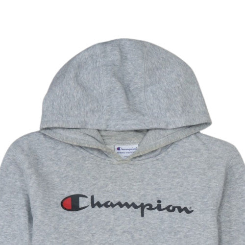 Champion Boys Grey Pullover Hoodie Size 14 Classic Fit Fleece Lined