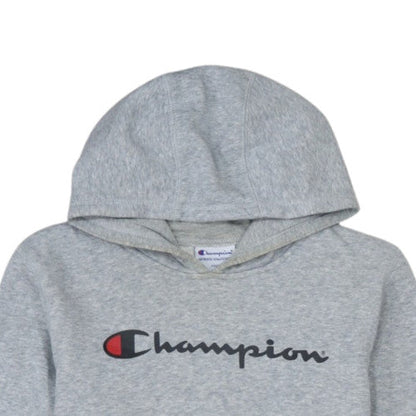 Champion Boys Grey Pullover Hoodie Size 14 Classic Fit Fleece Lined